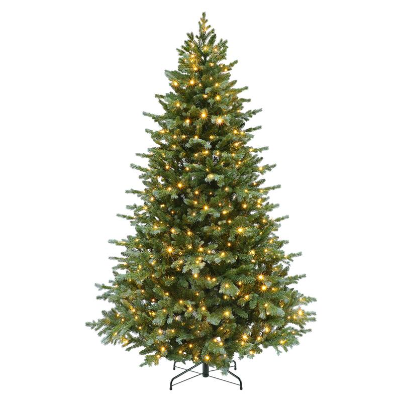 Puleo International 7.5 ft. Pre-Lit Artificial Linden Fir Tree