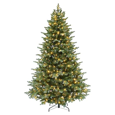 Puleo International 7.5 ft. Pre-Lit Artificial Linden Fir Tree