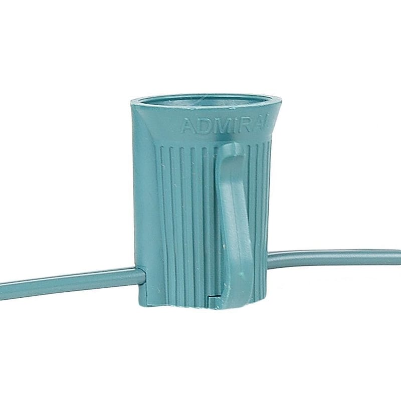 100 Foot C9 Christmas Light Set, Hanging Patio String Lights, Green Wire