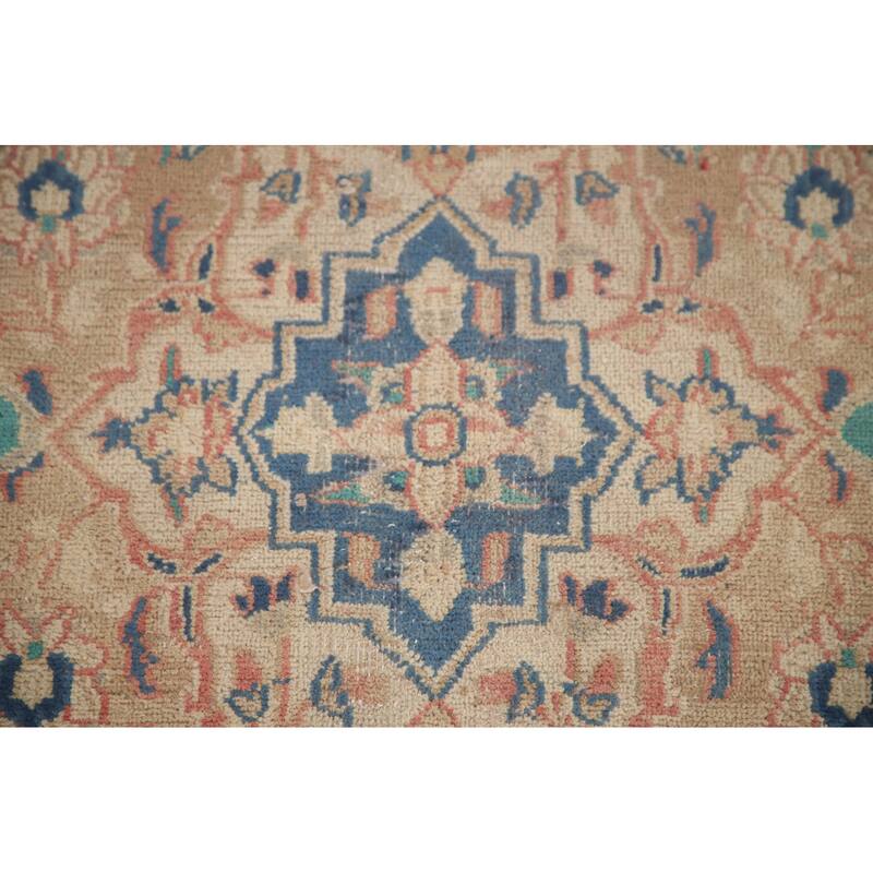 Hand Knotted Oriental 100% Wool Carpet Traditional Floral Pink Mashad Area Rug - 12' 10'' X 9' 6''