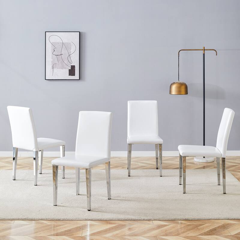 Modern Set of 4 Dining Chair with Metal Legs Kitchen Chair Side Chair Armless Chair for Dining Room