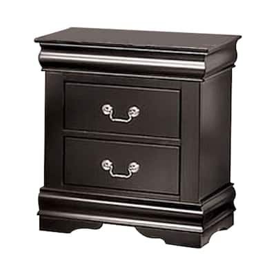 Black 2 Drawer 15.5 in. W Nightstand with Sturdy Hardware and Ample Storage
