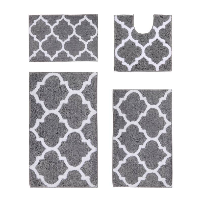 Better Trends Marrakesh Reversible 100% Polyester Tufted Bathroom Rugs – Ultra Soft, Water Absorbent, Machine Washable Bath Mats
