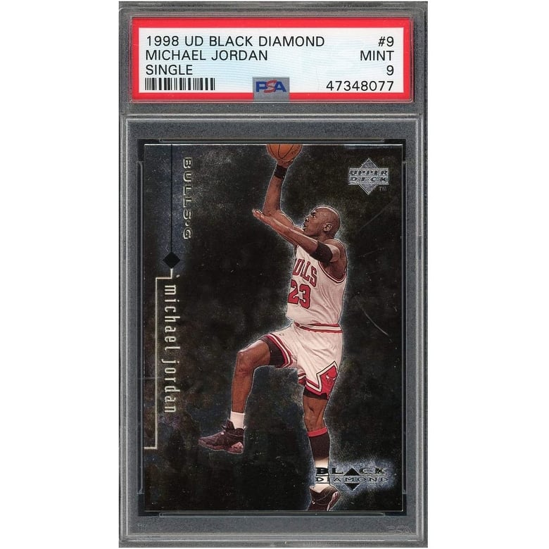 Michael Jordan 1998 Upper Deck Black Diamond Basketball Card #9 Graded PSA 9 MINT - 8'6" x 11'6"