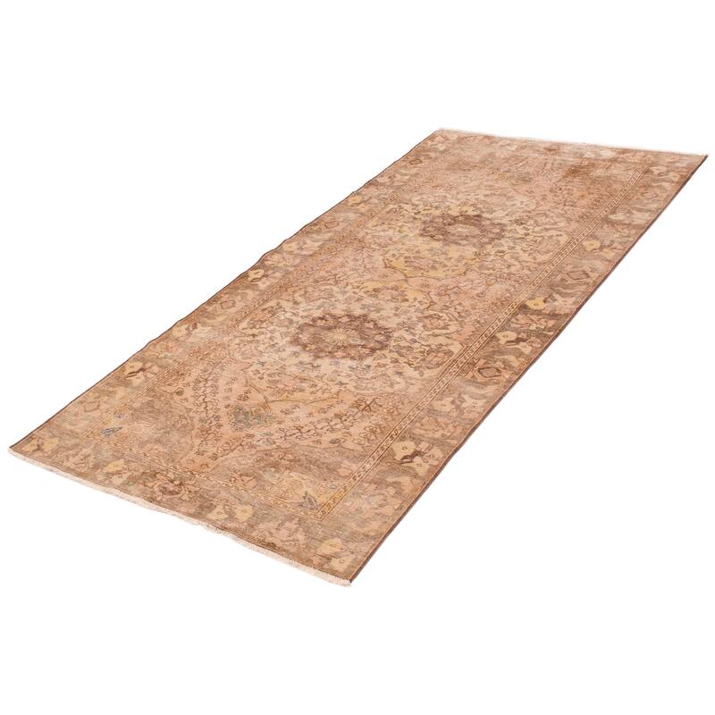 ECARPETGALLERY Hand-knotted Antalya Vintage Copper Wool Rug - 4'11 x 10'0