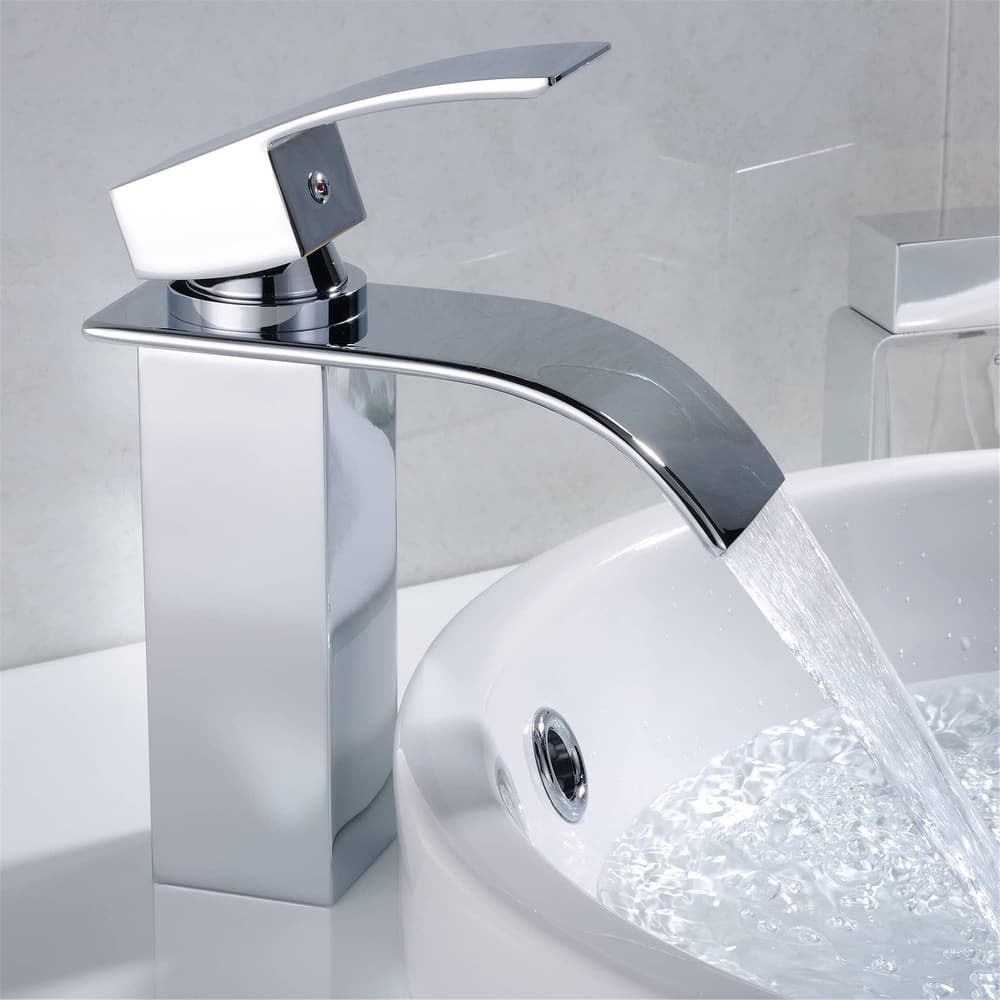 Waterfall Bathroom Sink Faucet Single Hole Bathroom Faucets One Handle Modern Basin Vanity Taps With Valve