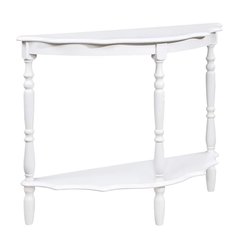 Retro Circular Curved Half-Moon Console Table with Cloud Design Top