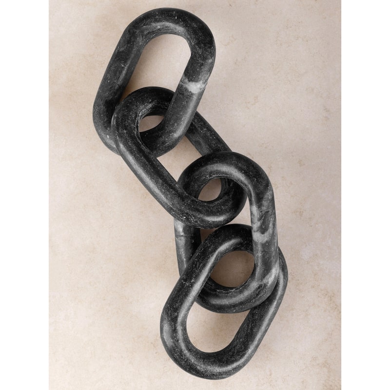 Eternity Marble Links Decorative Chain - Black - Black