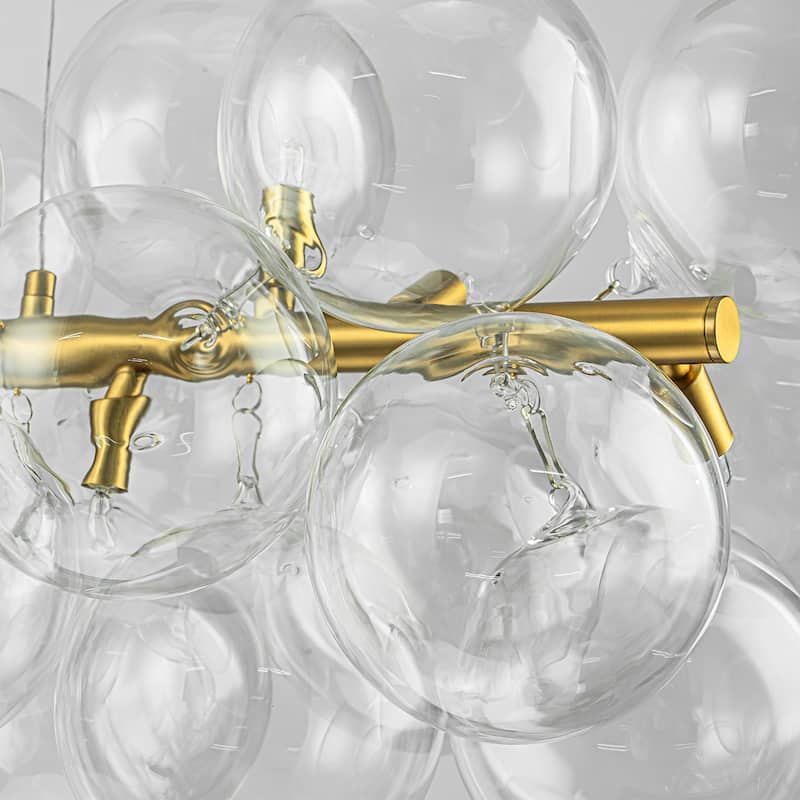 Modern 42" Large Glass Sputnik Bubble Chandelier Cluster Smoked Linear Chandelier