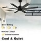 preview thumbnail 5 of 9, Timechee 65" Indoor 8-Blades Wood Ceiling Fan with Remote Control - 65 Inches