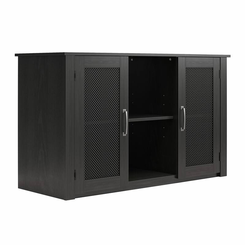 Roomfitters Finnegan 55 Gallon Aquarium Stand, Metal Mesh Storage Cabinet with Adjustable Shelves, Black