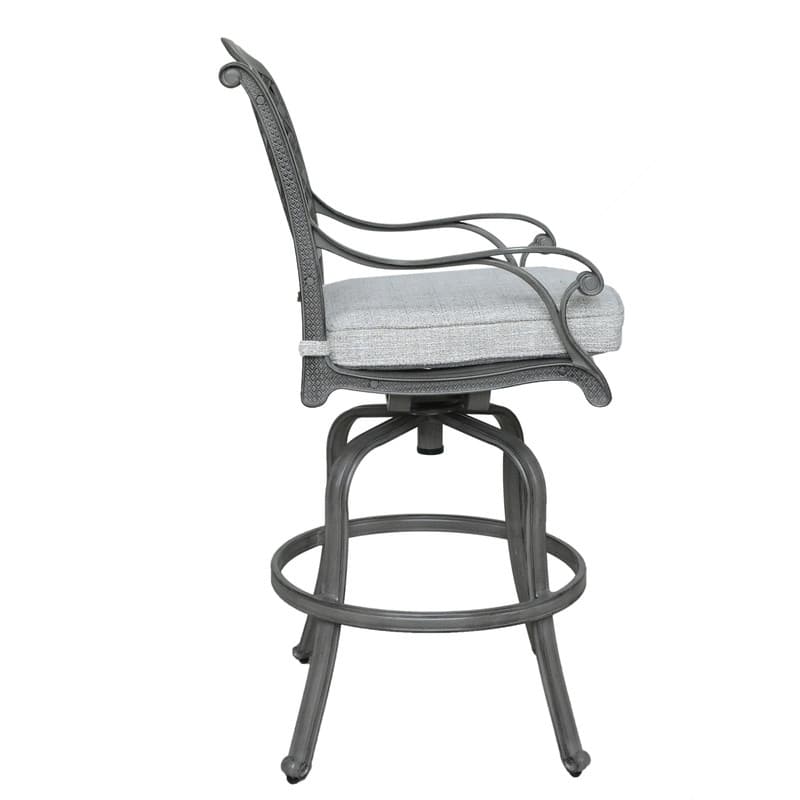 Ventura Cast Aluminum Bar Stool with Cushion (Set of 2)