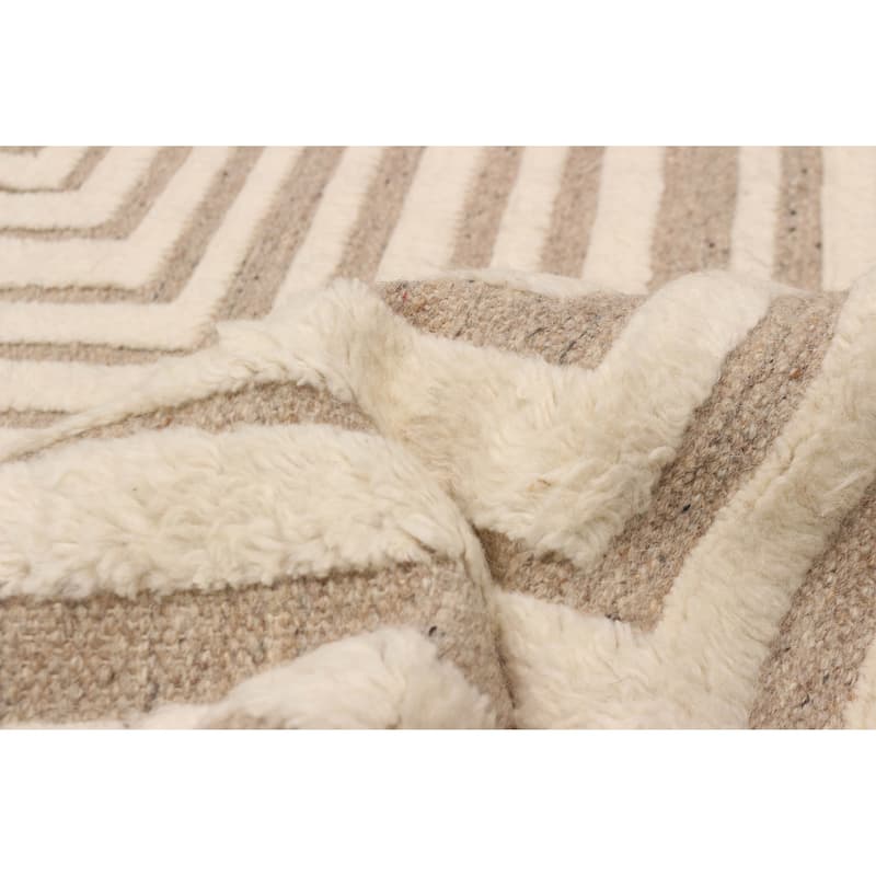 ECARPETGALLERY Hand-knotted Tangier Cream Wool Rug - 9'0 x 11'10