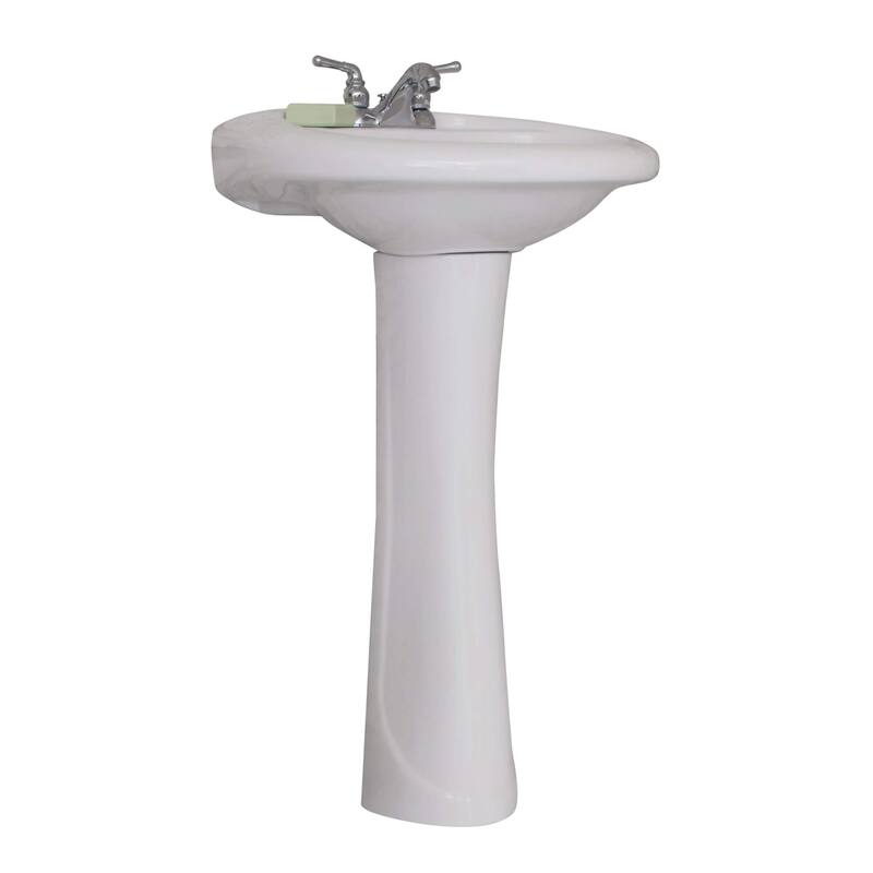 Fine Fixtures Ceramic White Pedestal Sink 22 x 18 - 22 x 18