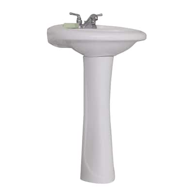 Fine Fixtures Ceramic White Pedestal Sink 22 x 18 - 22 x 18