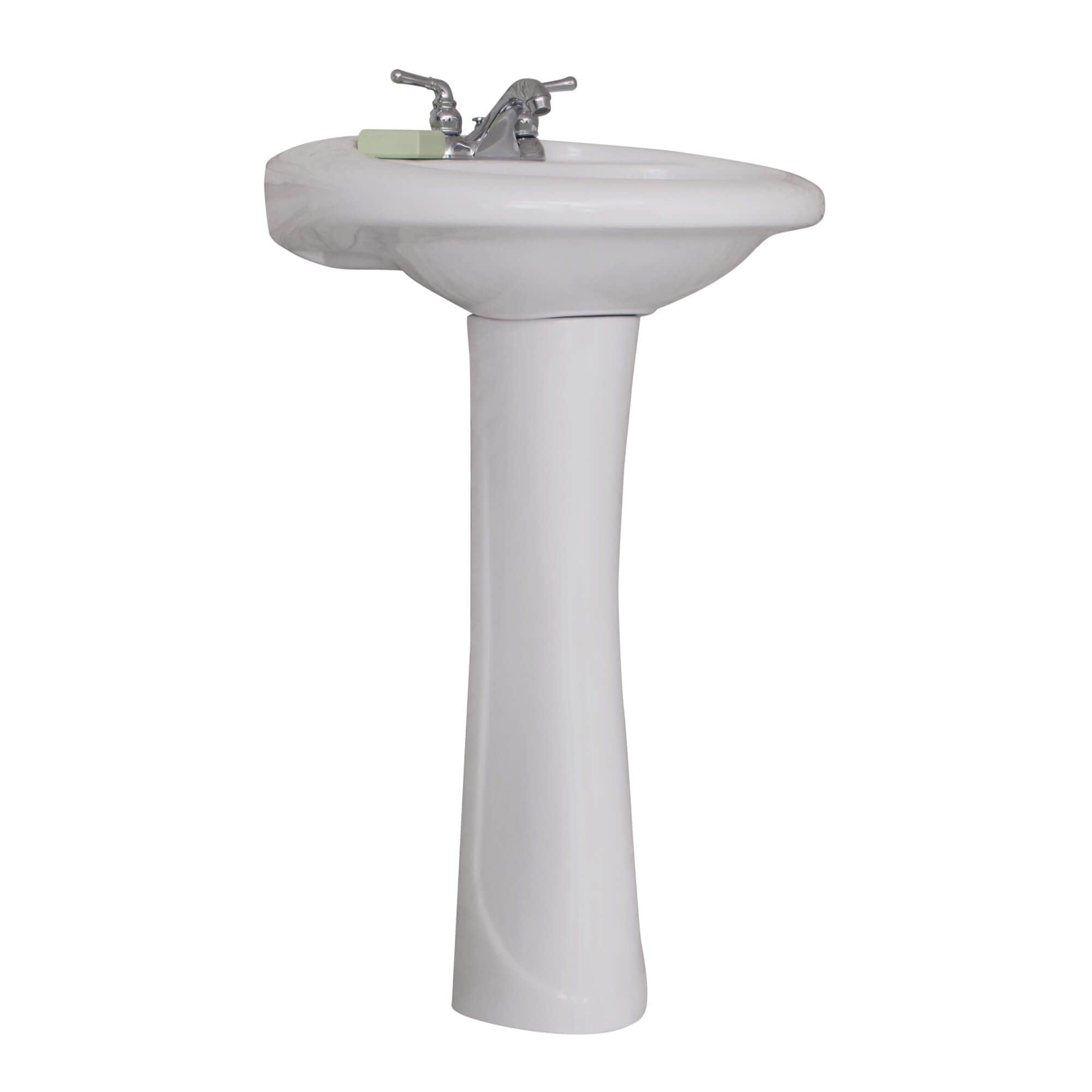 Fine Fixtures Ceramic White Pedestal Sink 22 x 18 - 22 x 18