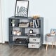 preview thumbnail 8 of 9, 3-Tier Child Bookcase Open Shelves Cabinet Floor Standing Cube Storage Organizer with Drawers