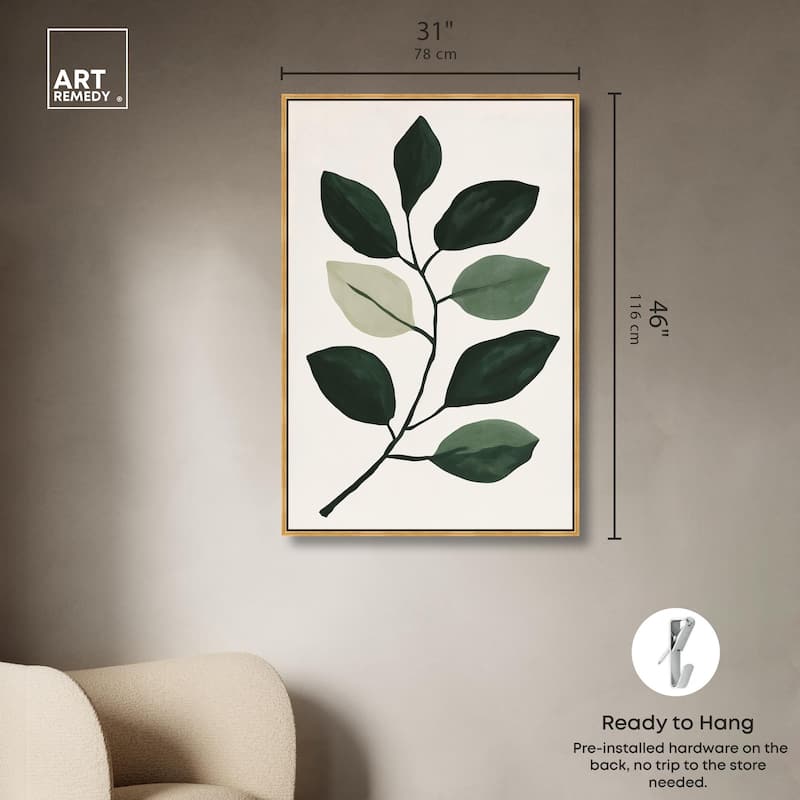 Green and Grey Branch II Canvas by Art Remedy