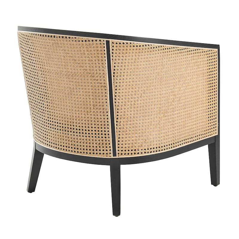 NPD Furniture Tillman Linen Accent Arm Chair with Rattan