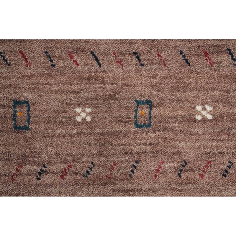 Hand Knotted Oriental 100% Wool Carpet Tribal Animal Pictorial Brown Gabbeh Area Rug - 7' 9'' X 5' 0''