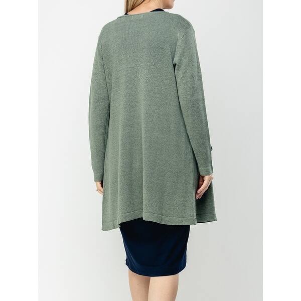 Masai Women S Sweater Green Sea Size Large L Long A Shape Cardigan Overstock 32430609