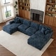 preview thumbnail 93 of 131, Oversized Chenille Modular Sectional Sofa Conversation Set with 2 Ottomans Blue/6 Piece