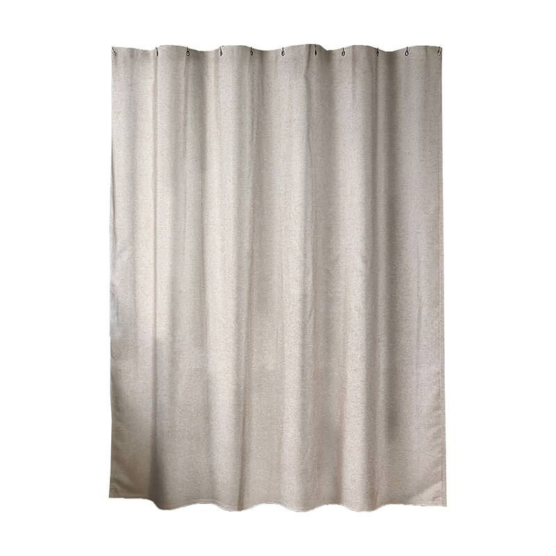Extra Long Shower Curtain Taupe Linen Look 71 x 79 inches