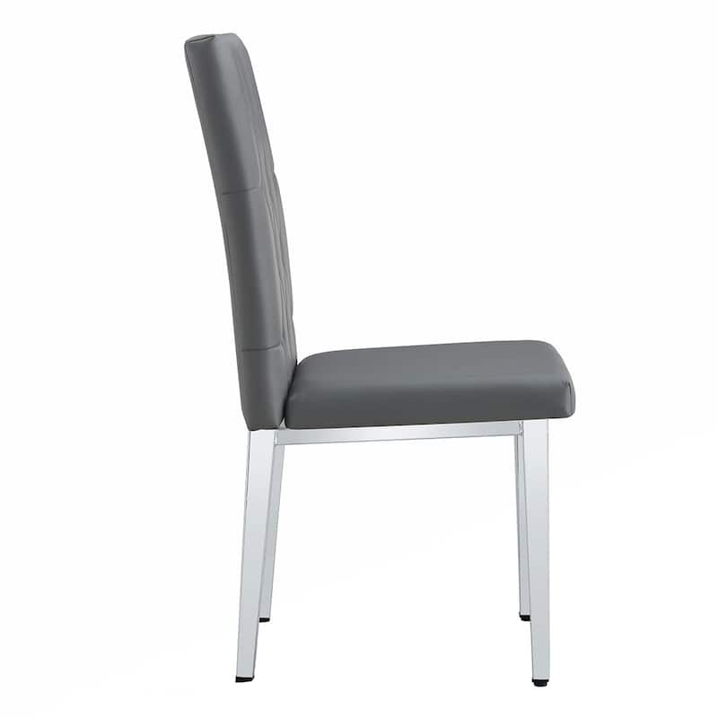 4PCS Silver Metal Dining Chairs