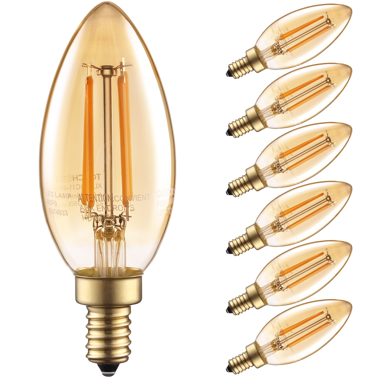 4.5W Dimmable B11/C11 LED Classic Candelabra Light Bulb - N/A - 6PACK - Bed  Bath & Beyond - 35083436