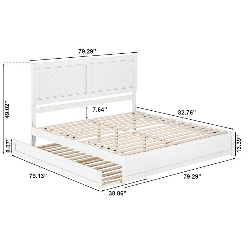 Clayton Platform Bed with Panel Footboard and Twin XL Trundle