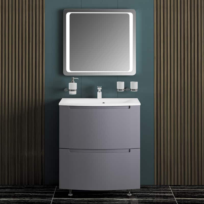 Modern Free standing Bathroom Vanity with Washbasin | Delux Collection with Mirror