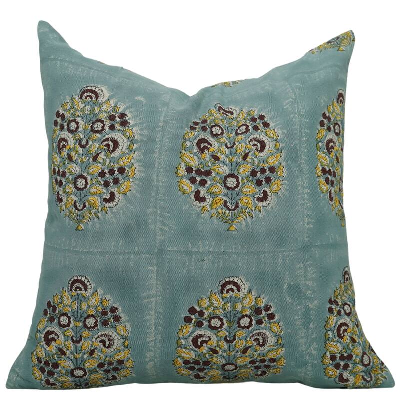 Cotton Bohemian Block print pillow Cover Guldasta - Pillow Covers - 14" x 20"