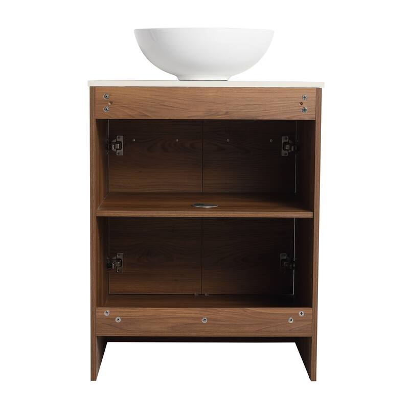 ARTCHIRLY 24/36/48/60 Inch Bathroom Vanity with Sink, Freestanding Bathroom Vanity with Soft Close Door and Shelf