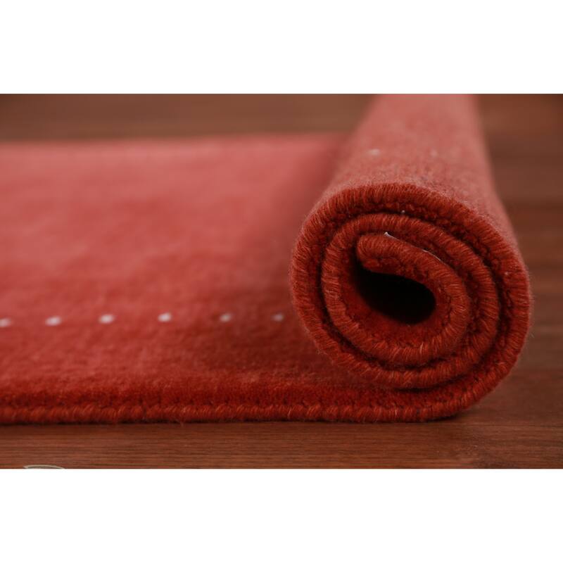 Hand Knotted Oriental 100% Wool Carpet Tribal Tribal Oranges & Rust Gabbeh Area Rug - 4' 10'' X 3' 4''