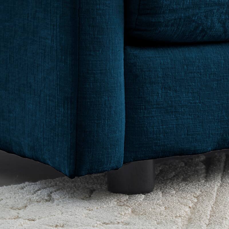 Modern Accent Chair with Ottoman Upholstered Armchair