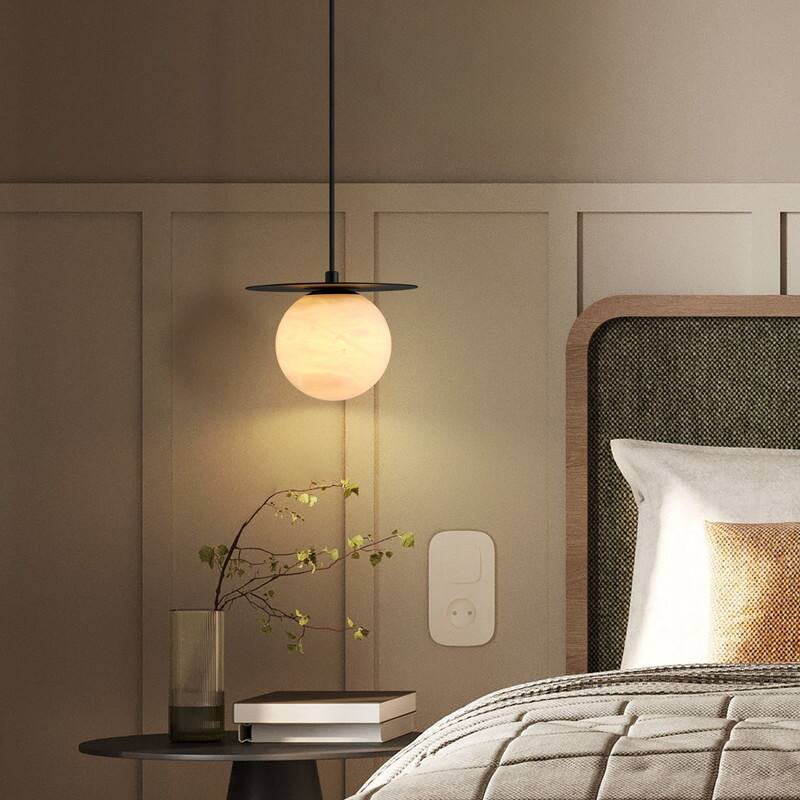 KAYLA Alabaster Pendant Light - Nordic Modern Brass Hanging Lamp