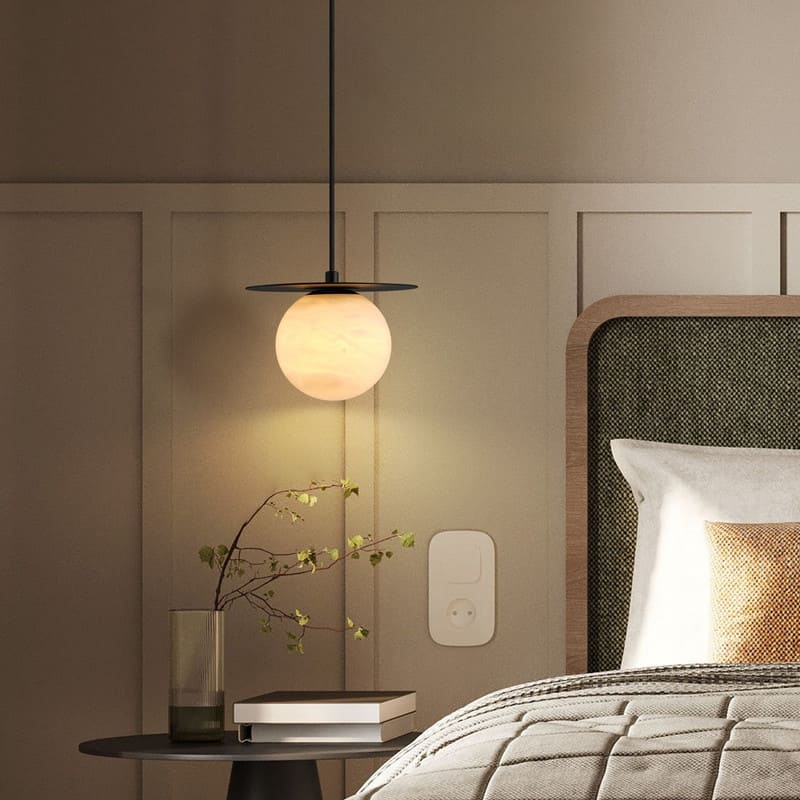 KAYLA Alabaster Pendant Light - Nordic Modern Brass Hanging Lamp