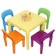 preview thumbnail 7 of 5, Kids Activity Table and Chair Plastic 4 Set Yellow Table Primary Chairs