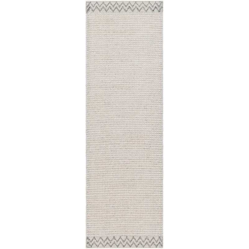 Brigitte Handmade Indoor/ Outdoor Performance Area Rug - 2'6" x 8' - Cream/Grey