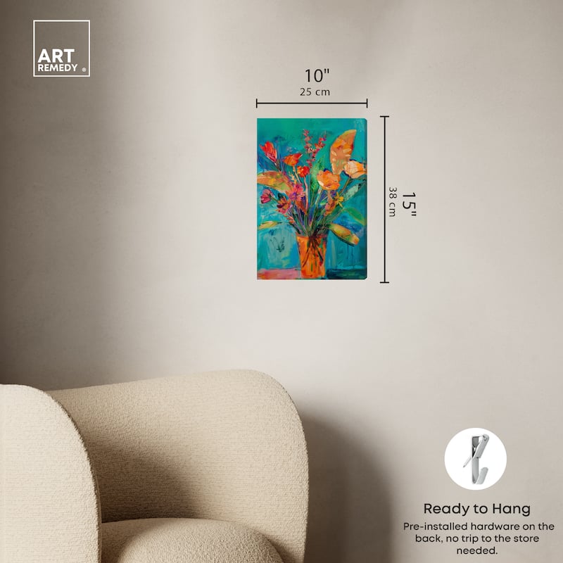 Art Remedy Bold And Bright Flower Vase Gallery Wrapped Flowers In Vase Paintings