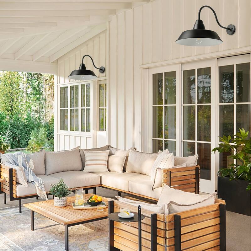 Farmhouse Black Exterior 1-Light Wall Sconce Outdoor Barn Light Fixture