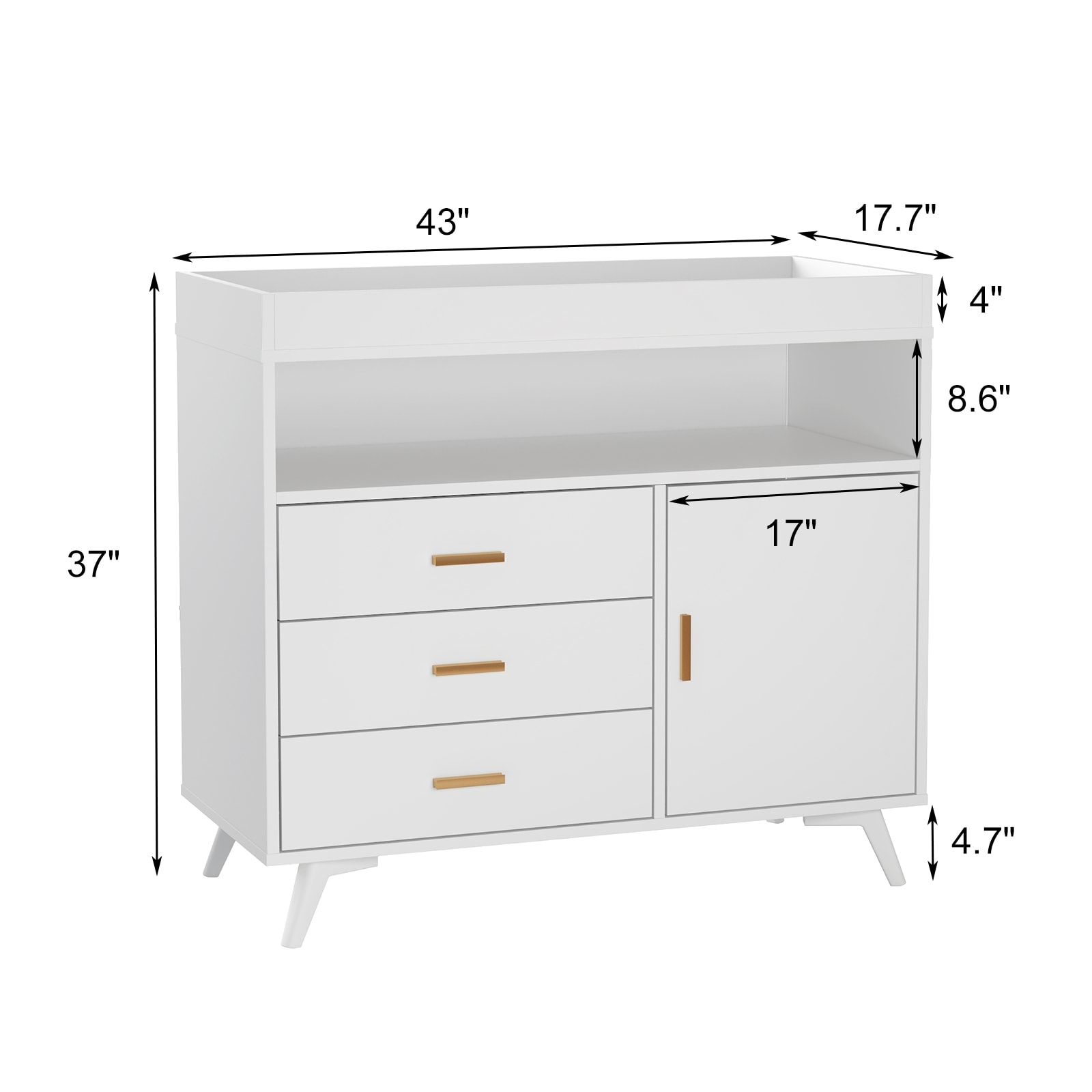 3-Drawer Baby Changing Table with Removable Changing pad buybuy