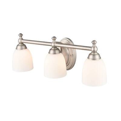 Millennium Light 4 Light Vanity Fixture in Multiple Finishes with Frosted Glass Shades