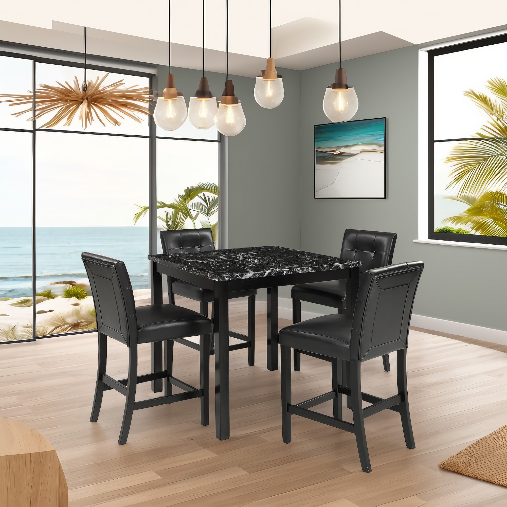 Square marble dining table for 2025 4