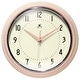 preview thumbnail 70 of 160, Round Retro Kitchen Wall Clock by Infinity Instruments 9.5 Inch - Rose Blush