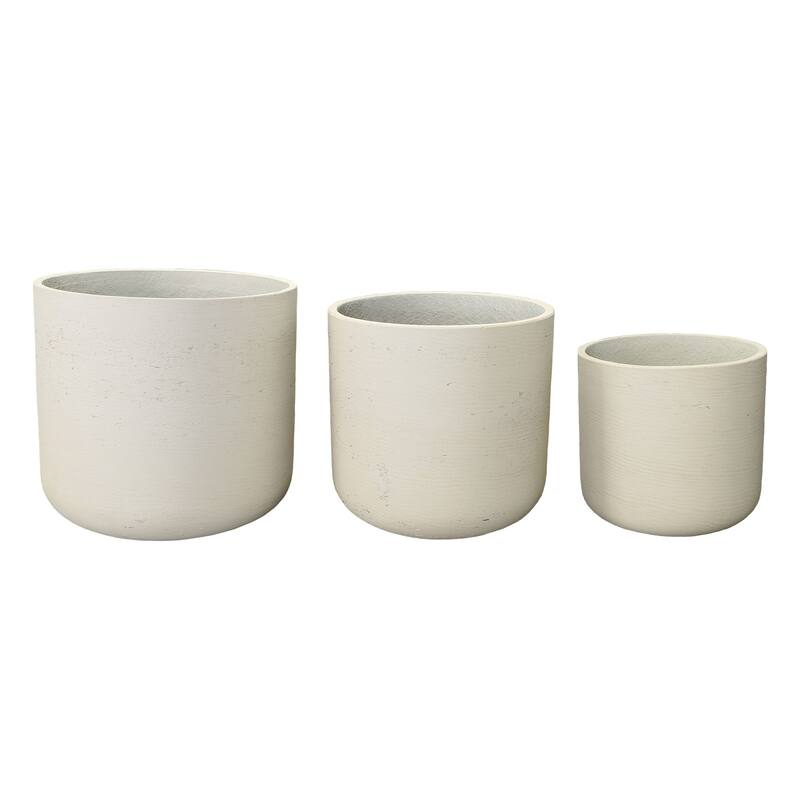 Indigo Lightweight Concrete Pot Planter, Grey (Set of 3)