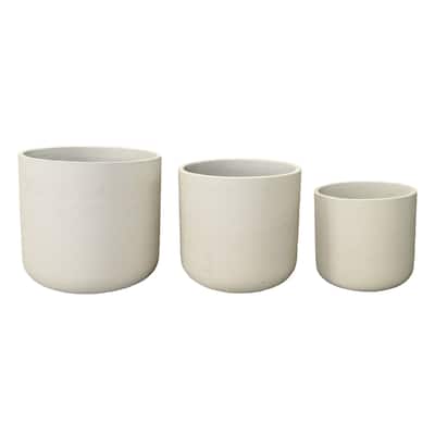 Indigo Lightweight Concrete Pot Planter, Grey (Set of 3)