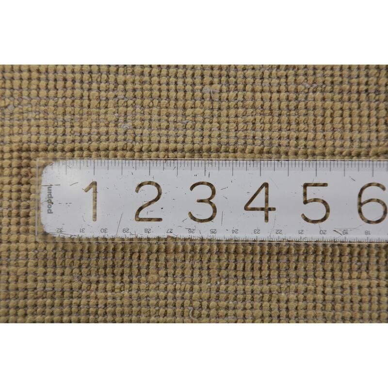 Hand Knotted Oriental 100% Wool Carpet Modern Solid Yellow & Gold Gabbeh Runner Rug - 10' 0'' X 3' 0''