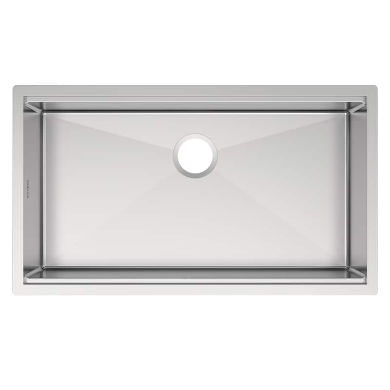 Whitehaus Undermount Single Bowl 16 Gauge Brushed Stainless Steel Workstation Sink With Accessories