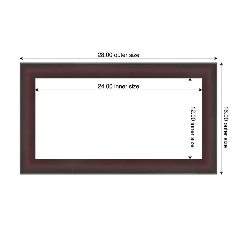 Grand Narrow Framed Dry Erase Magnetic Board - 28 x 16 in - Grand Cherry Narrow